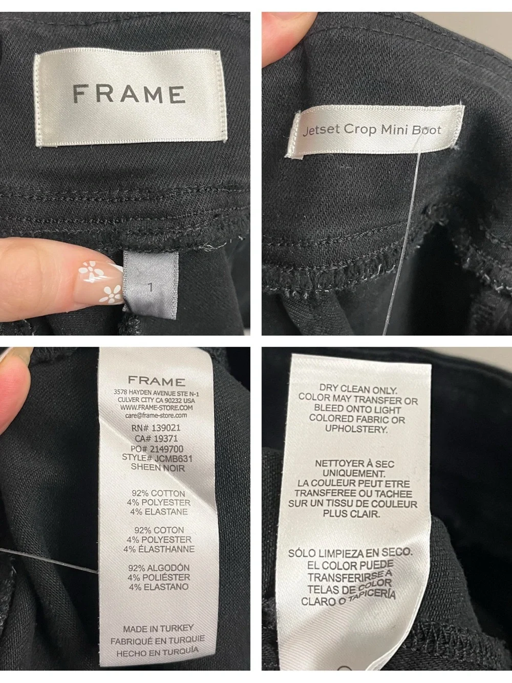 Frame Le One Jetset Crop Mini Boot Jeans Size 1 Medium
